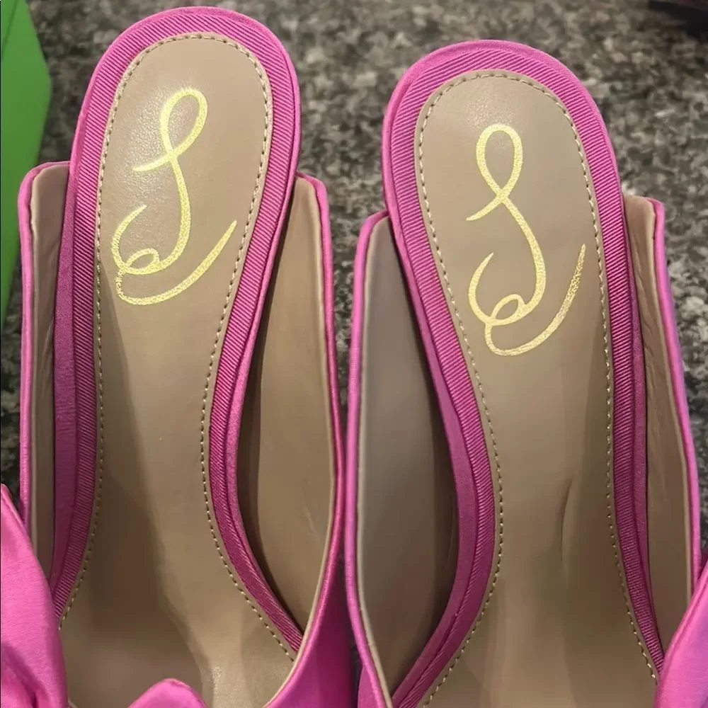 Sam Edelman Fuchsia Bow Slingback Heels - Picture 7 of 13